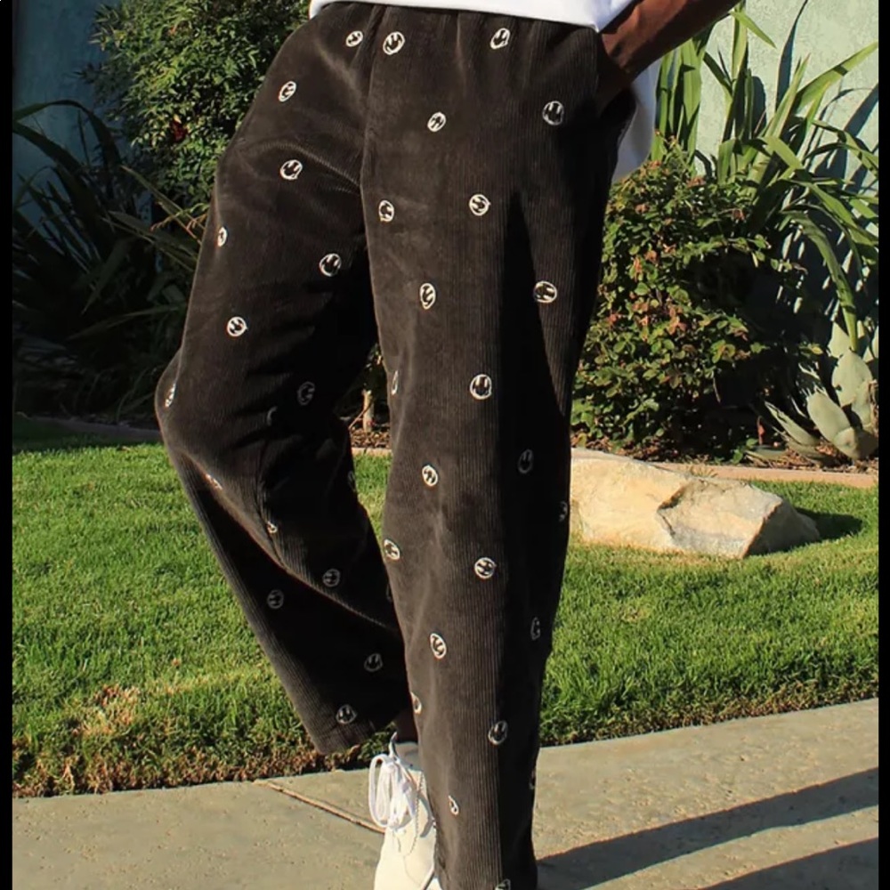 Smiley face corduroy navy blue size Medium Urban outfitters